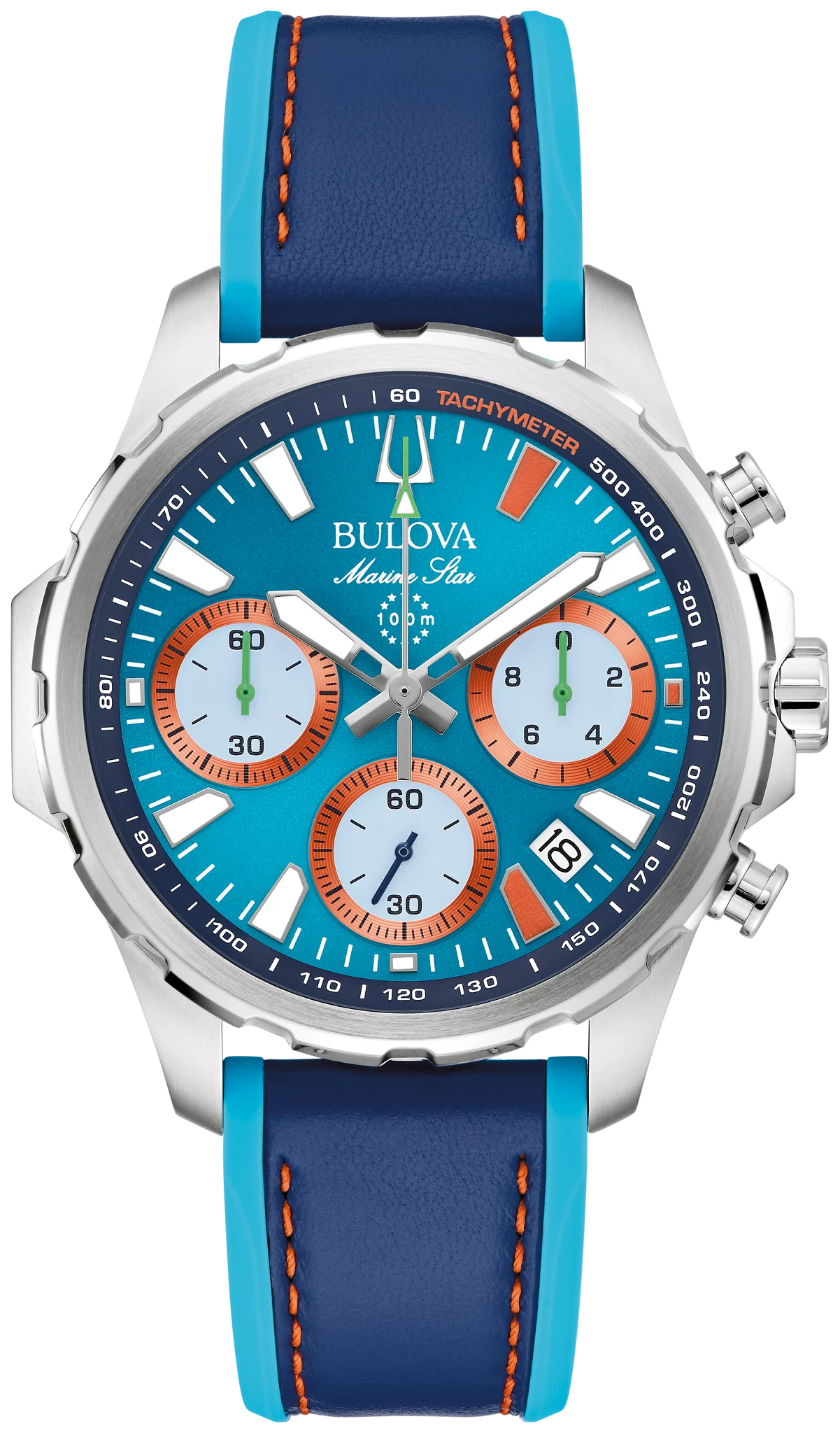 Blue Dial Leather and Silicone Strap E1 Team Miami GP 96B460GP